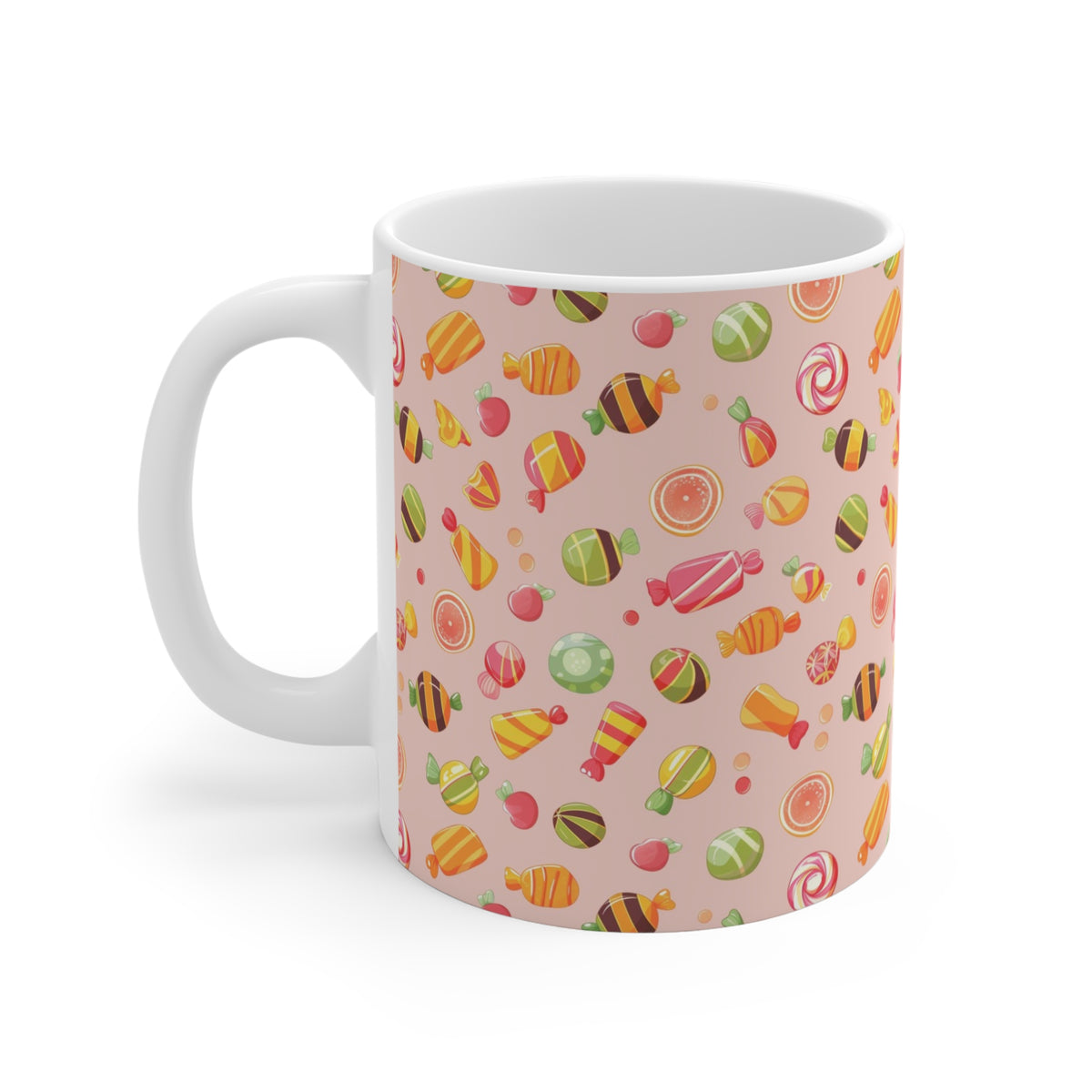 Colorful All-Over Candy Theme Coffee Mug Fun Ceramic Drinkware 178