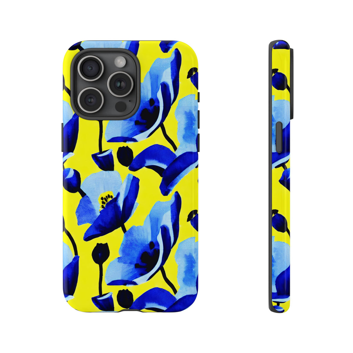 Vibrant Blue Floral Phone Case – A Perfect Fusion of Style and Protection