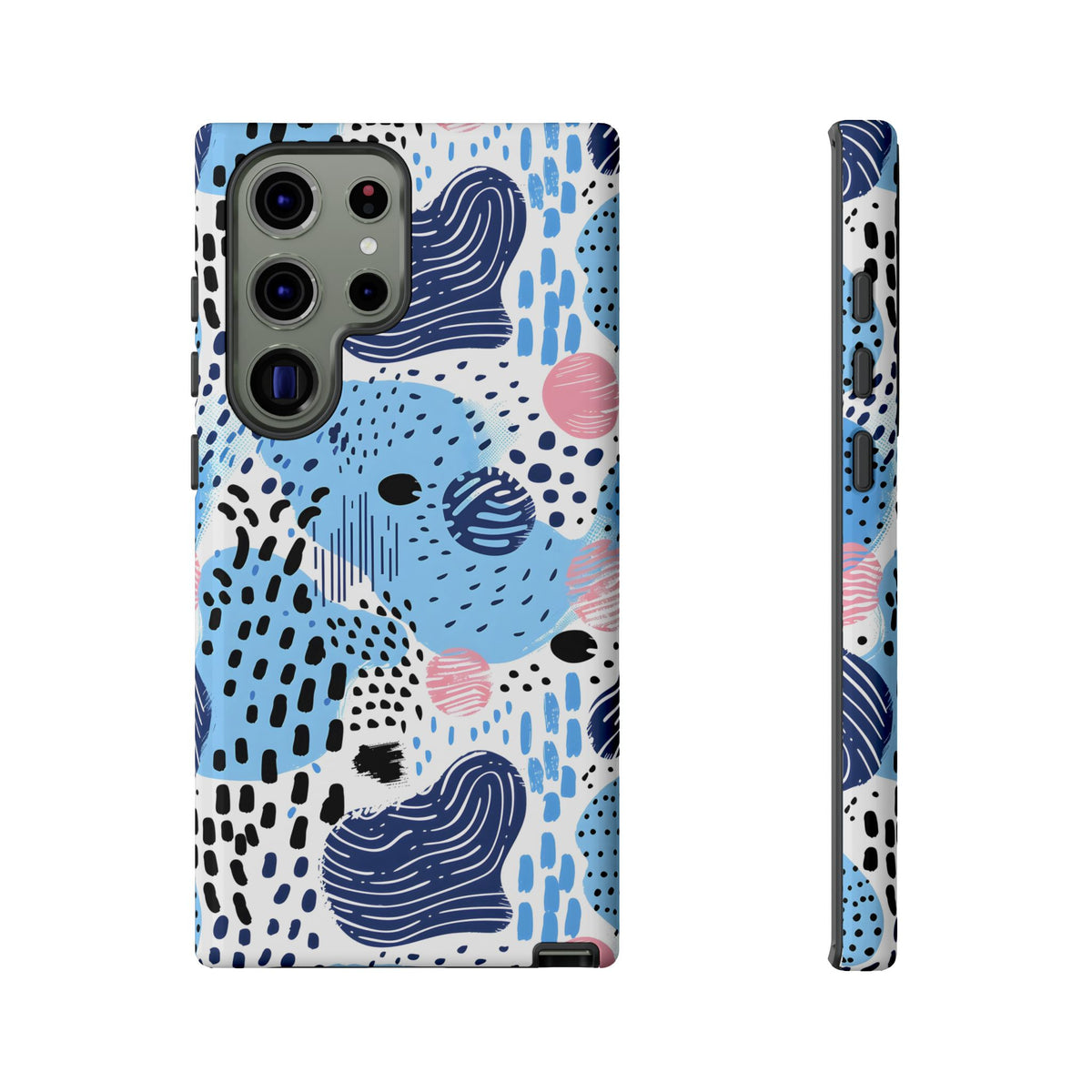 Abstract Baby Blue Memphis Design Phone Case – Sleek and Contemporary Artistry 3