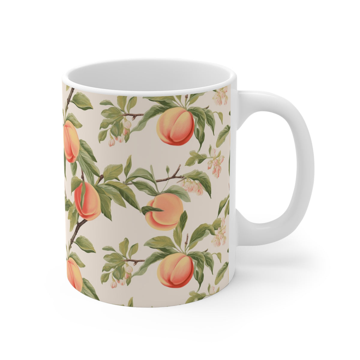 Vibrant Infinite Fruit Pattern Coffee Mug - Unique Ceramic Drinkware 944