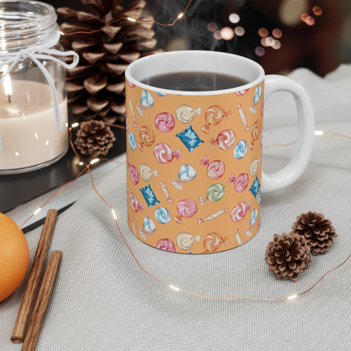 Colorful All-Over Candy Theme Coffee Mug Fun Ceramic Drinkware 315