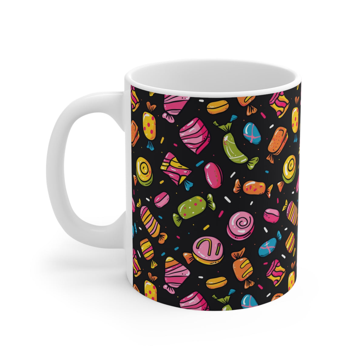 Colorful All-Over Candy Theme Coffee Mug Fun Ceramic Drinkware 379