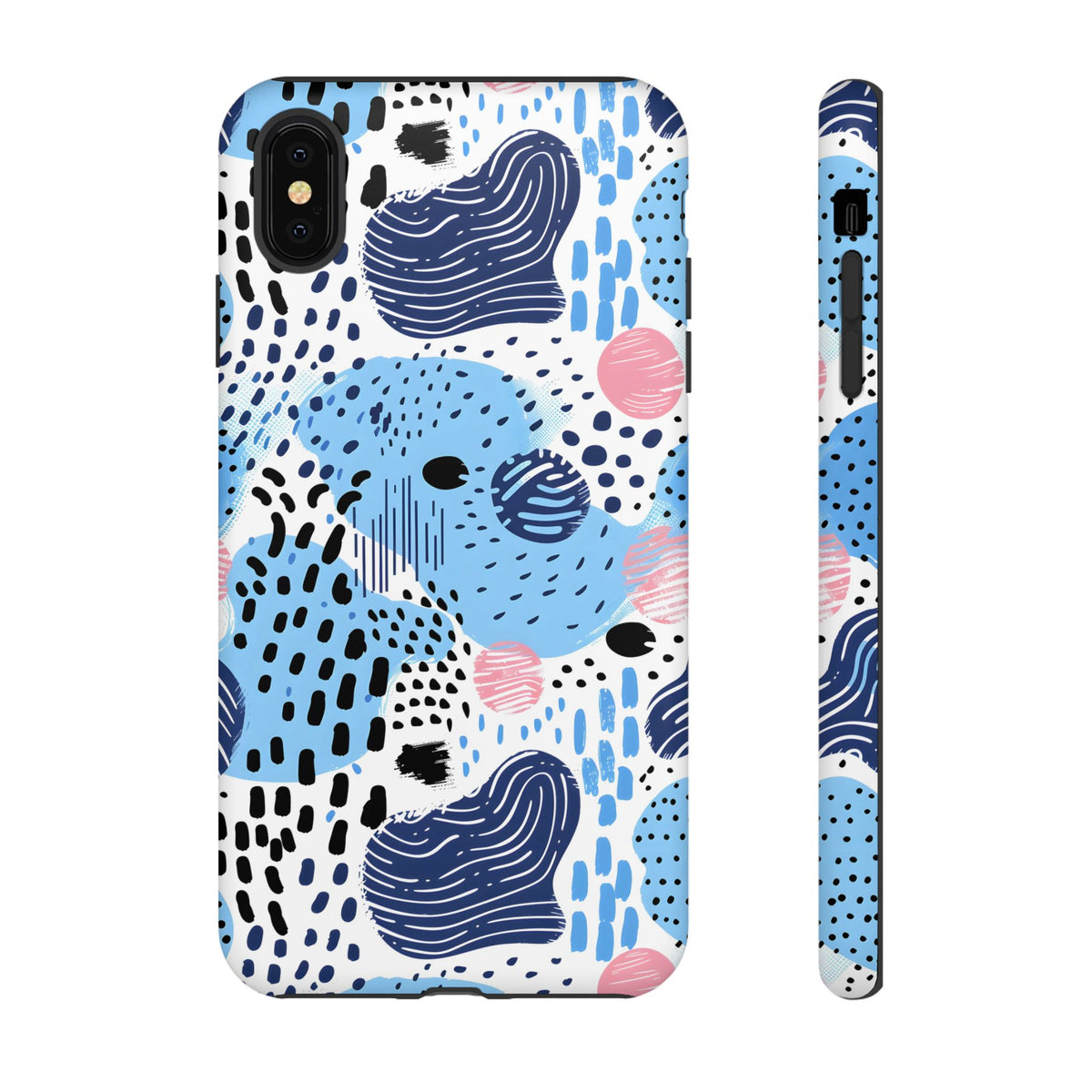 Abstract Baby Blue Memphis Design Phone Case – Sleek and Contemporary Artistry 3