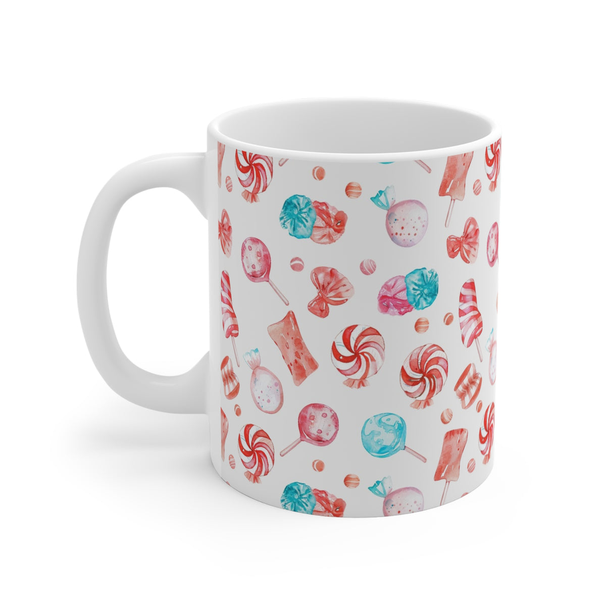 Colorful All-Over Candy Theme Coffee Mug Fun Ceramic Drinkware 375