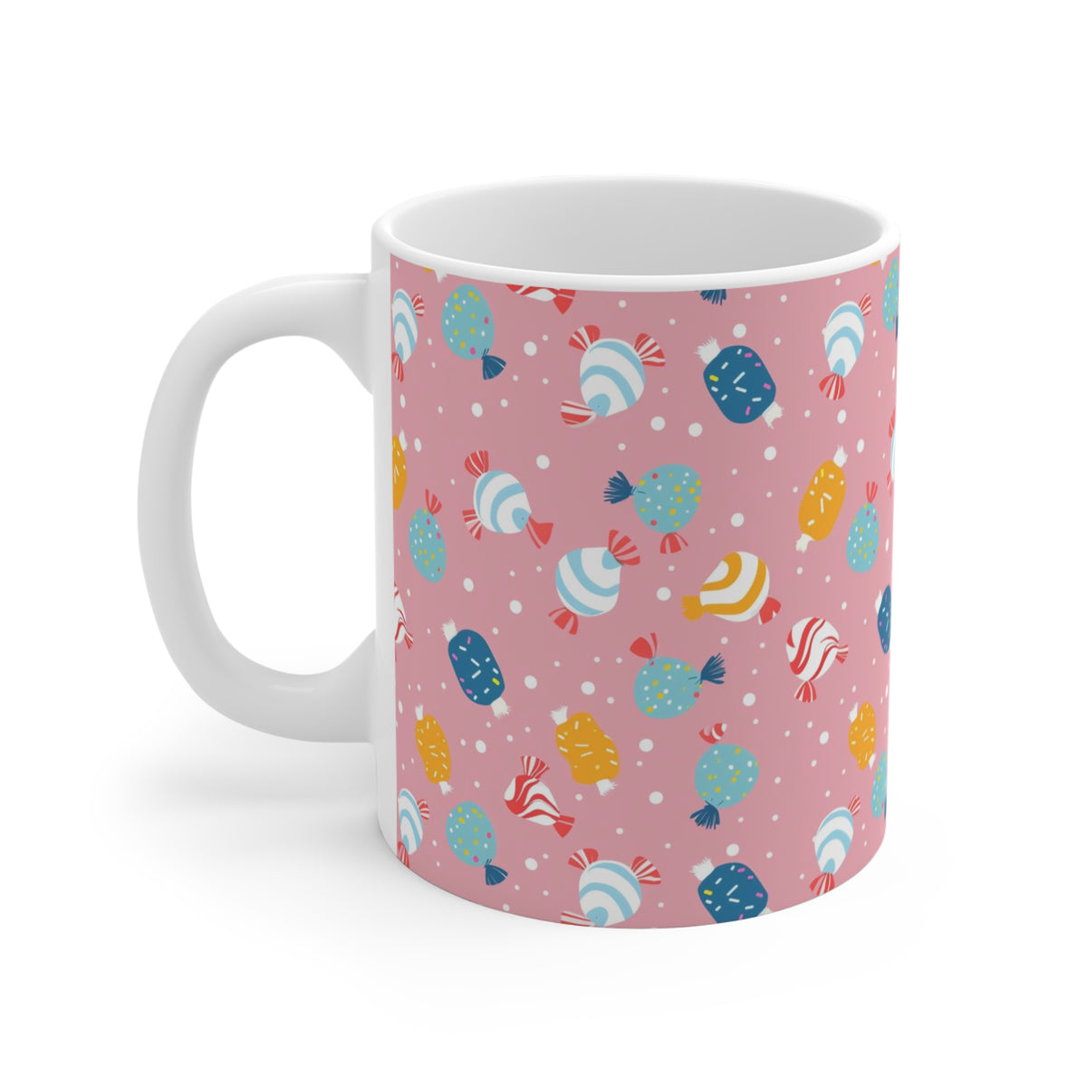 Colorful All-Over Candy Theme Coffee Mug Fun Ceramic Drinkware 085