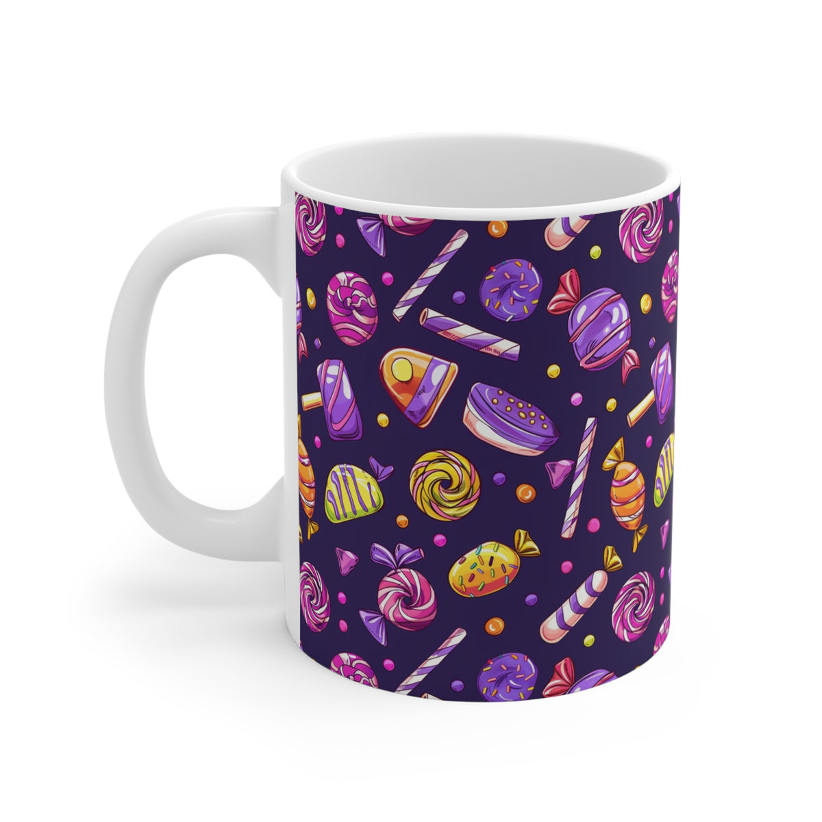 Colorful All-Over Candy Theme Coffee Mug Fun Ceramic Drinkware 252