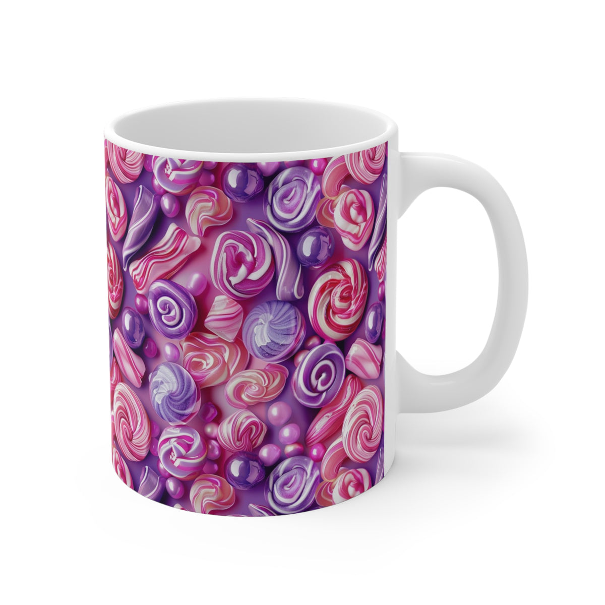 Colorful All-Over Candy Theme Coffee Mug Fun Ceramic Drinkware 371