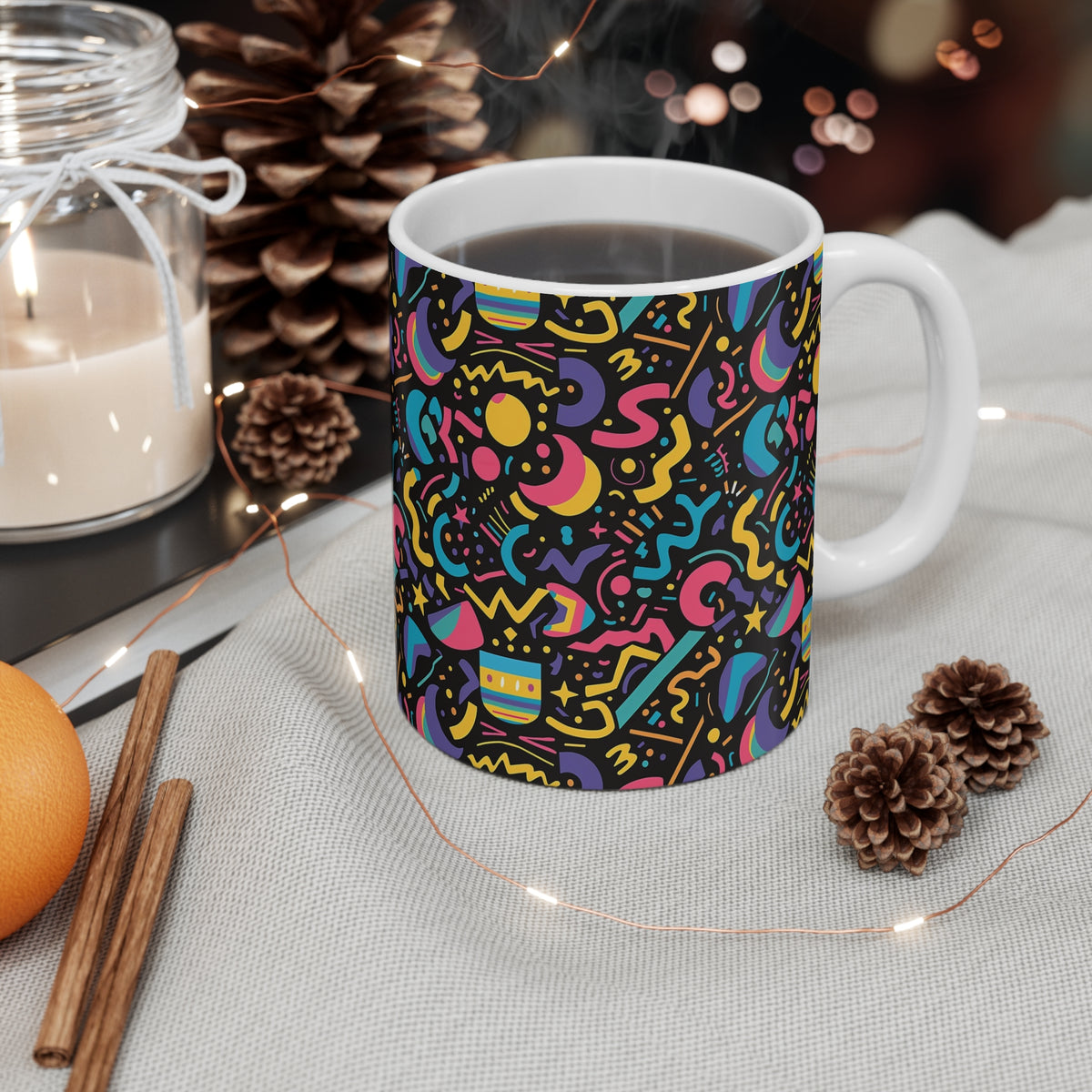 90s Retro Coffee Mug - Full Wrap Design 574