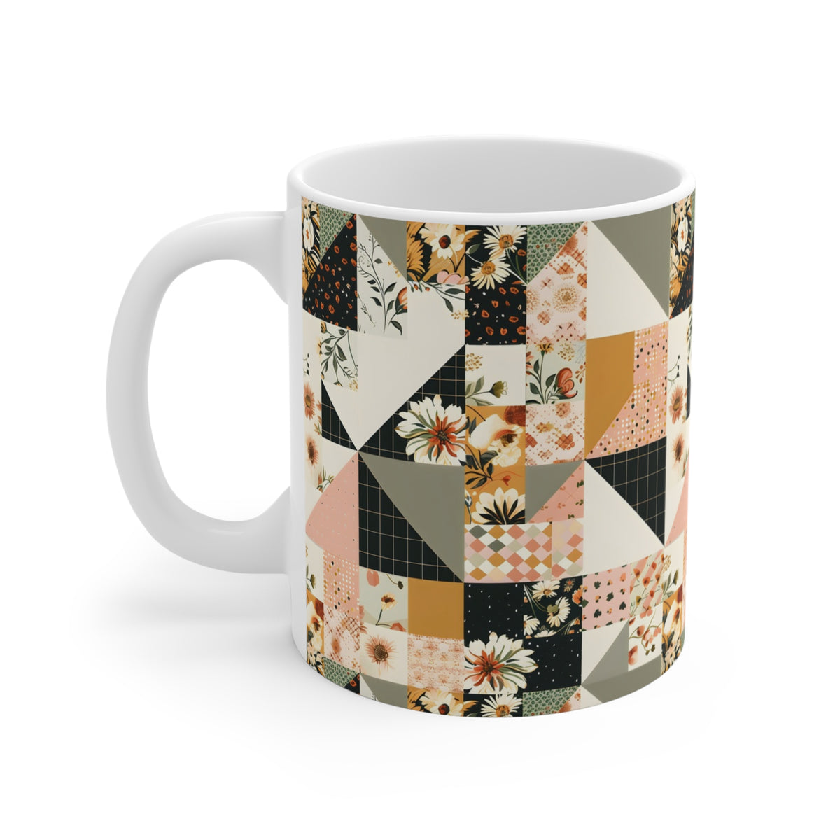 Farmhouse Patchwork Pastel Quilt Pattern Coffee Cup  (7)