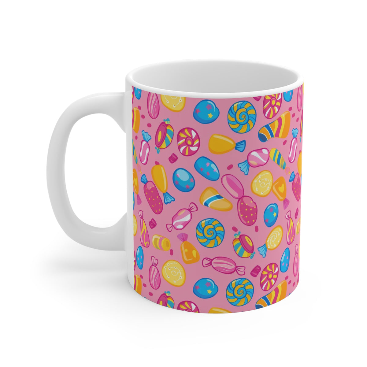 Colorful All-Over Candy Theme Coffee Mug Fun Ceramic Drinkware 453