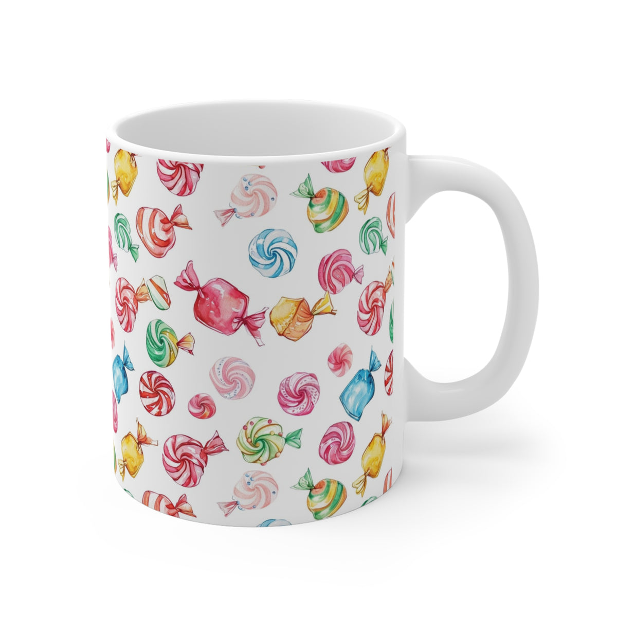 Colorful All-Over Candy Theme Coffee Mug Fun Ceramic Drinkware 140