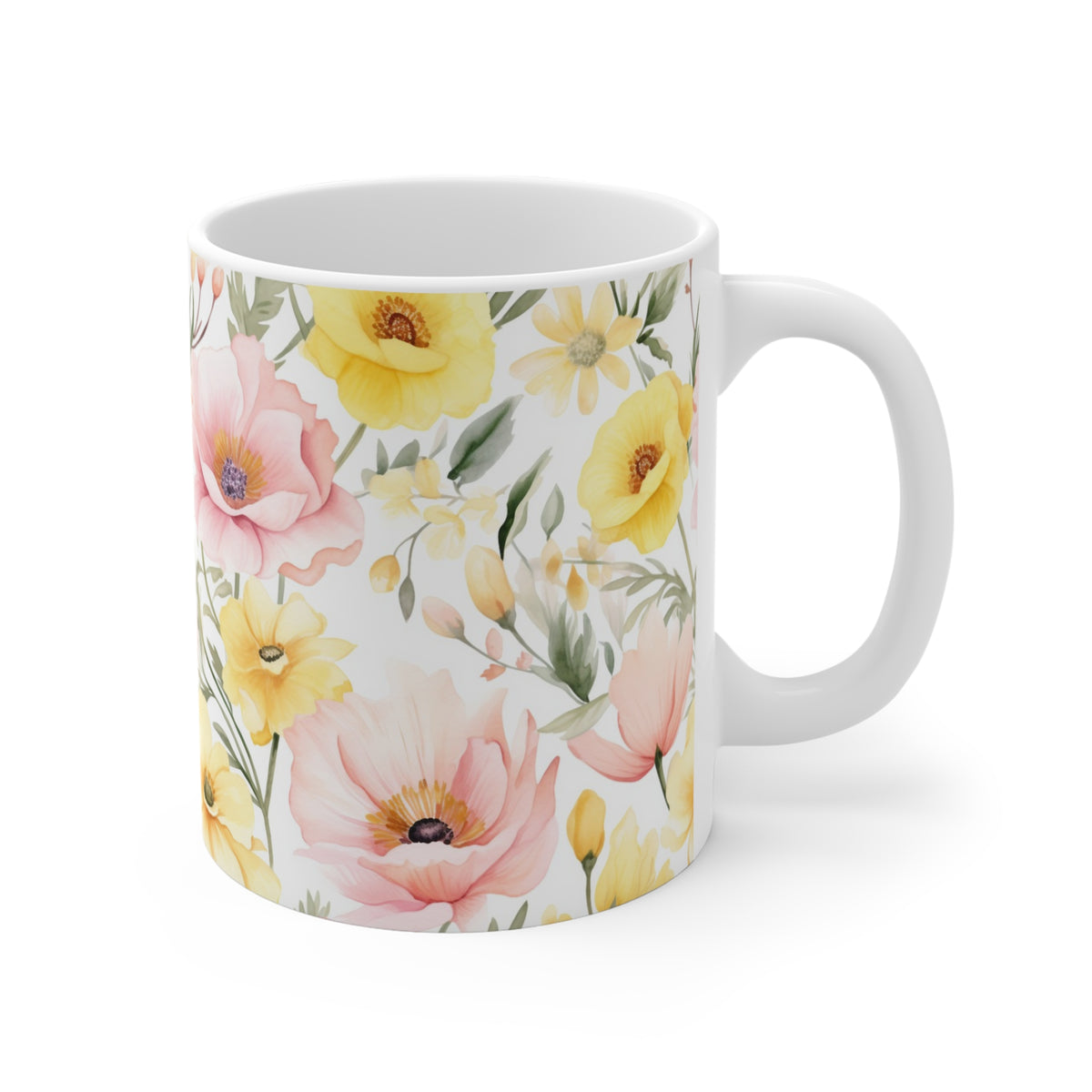 Beautiful Spring Flowers Watercolor Coffee Mug – Perfect for Nature Enthusiasts  (8)