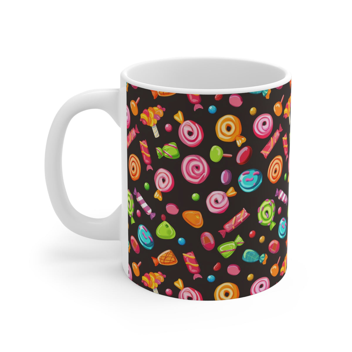 Colorful All-Over Candy Theme Coffee Mug Fun Ceramic Drinkware 027