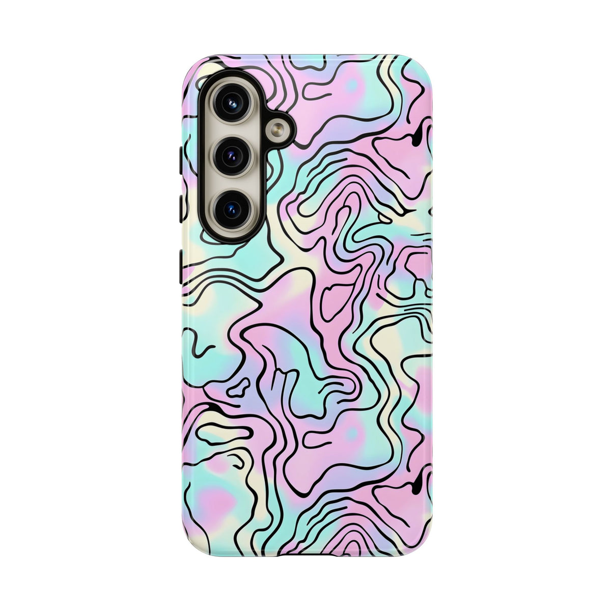 Abstract Pastel Waves and Wavy Lines Phone Case – Elegant and Modern Phone Cover