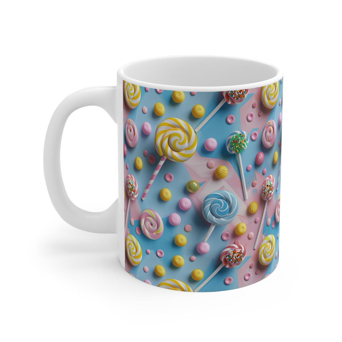 Colorful All-Over Candy Theme Coffee Mug Fun Ceramic Drinkware 197