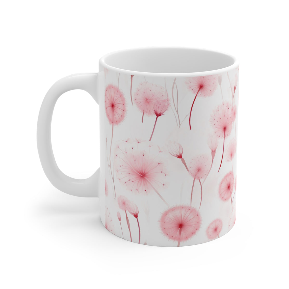 Pink Dandelions Pattern Coffee Cup-Floral Ceramic Mug for Tea and Coffee  (10)