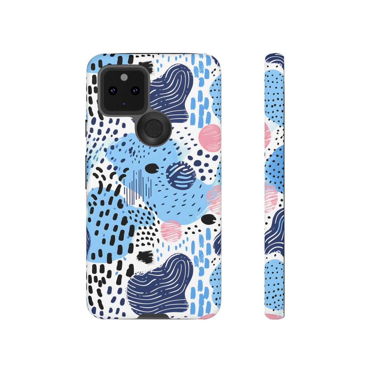 Abstract Baby Blue Memphis Design Phone Case – Sleek and Contemporary Artistry 3