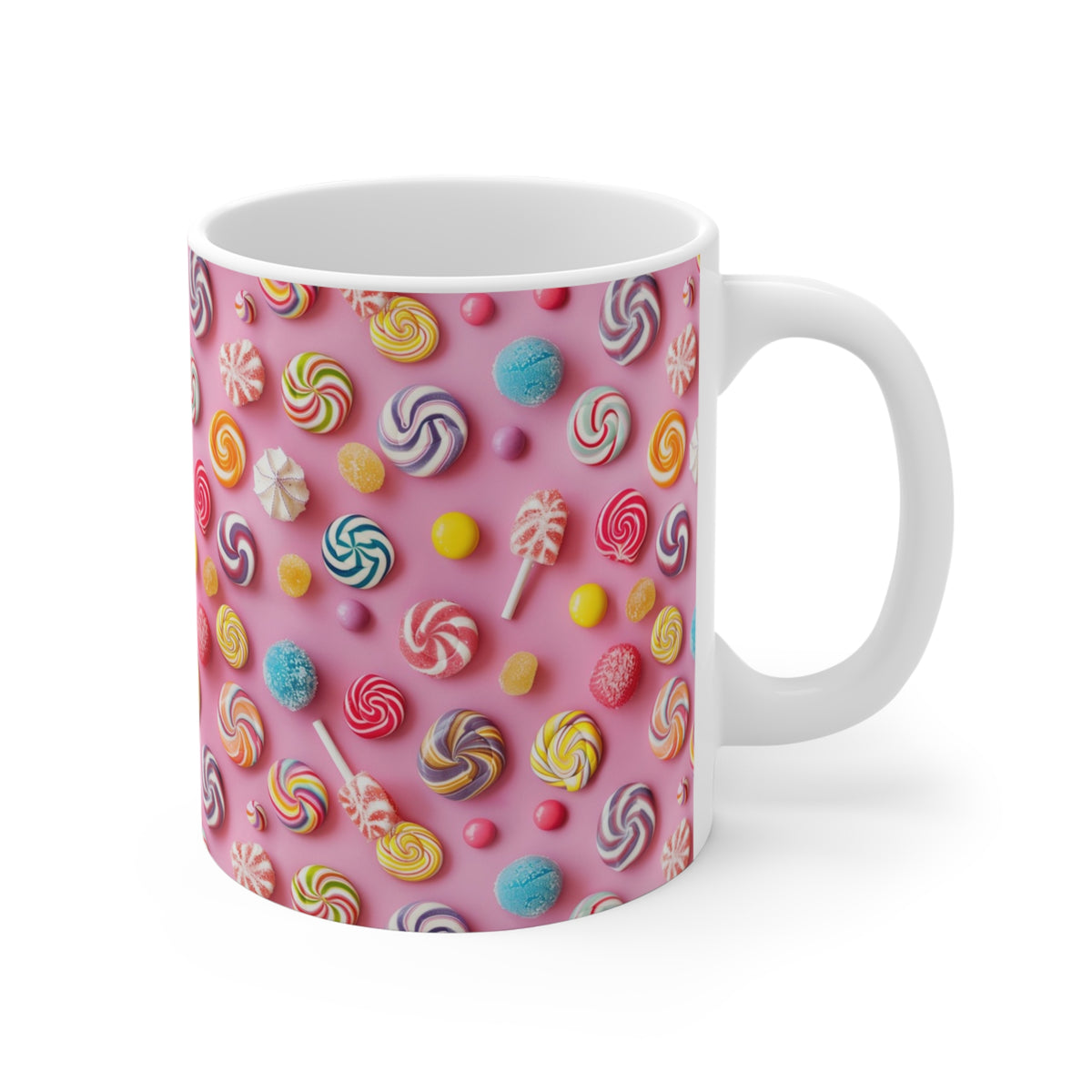 Colorful All-Over Candy Theme Coffee Mug Fun Ceramic Drinkware 317