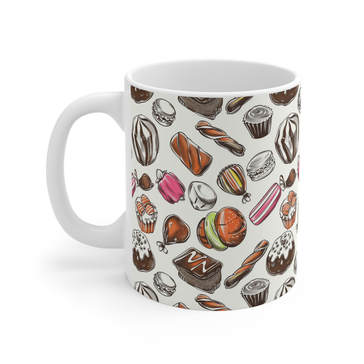 Colorful All-Over Candy Theme Coffee Mug Fun Ceramic Drinkware 219