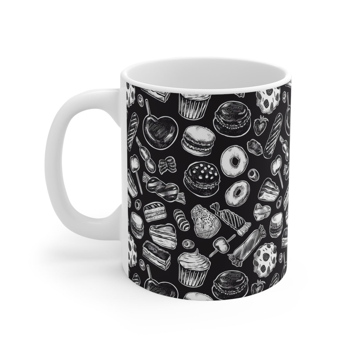 Colorful All-Over Candy Theme Coffee Mug Fun Ceramic Drinkware 395