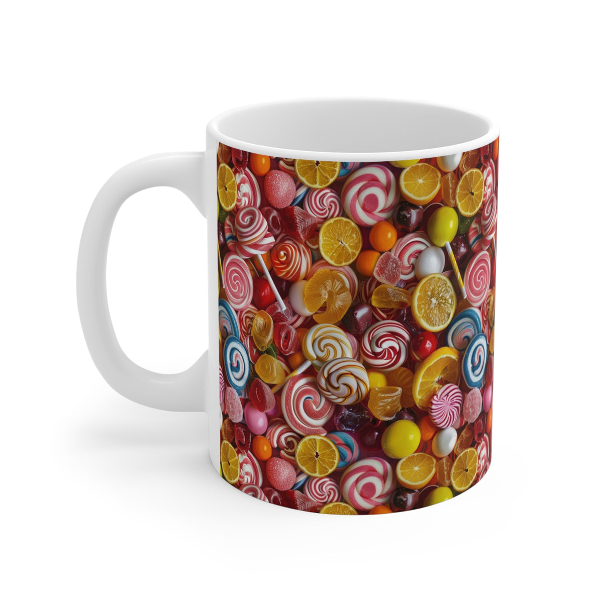 Colorful All-Over Candy Theme Coffee Mug Fun Ceramic Drinkware 115