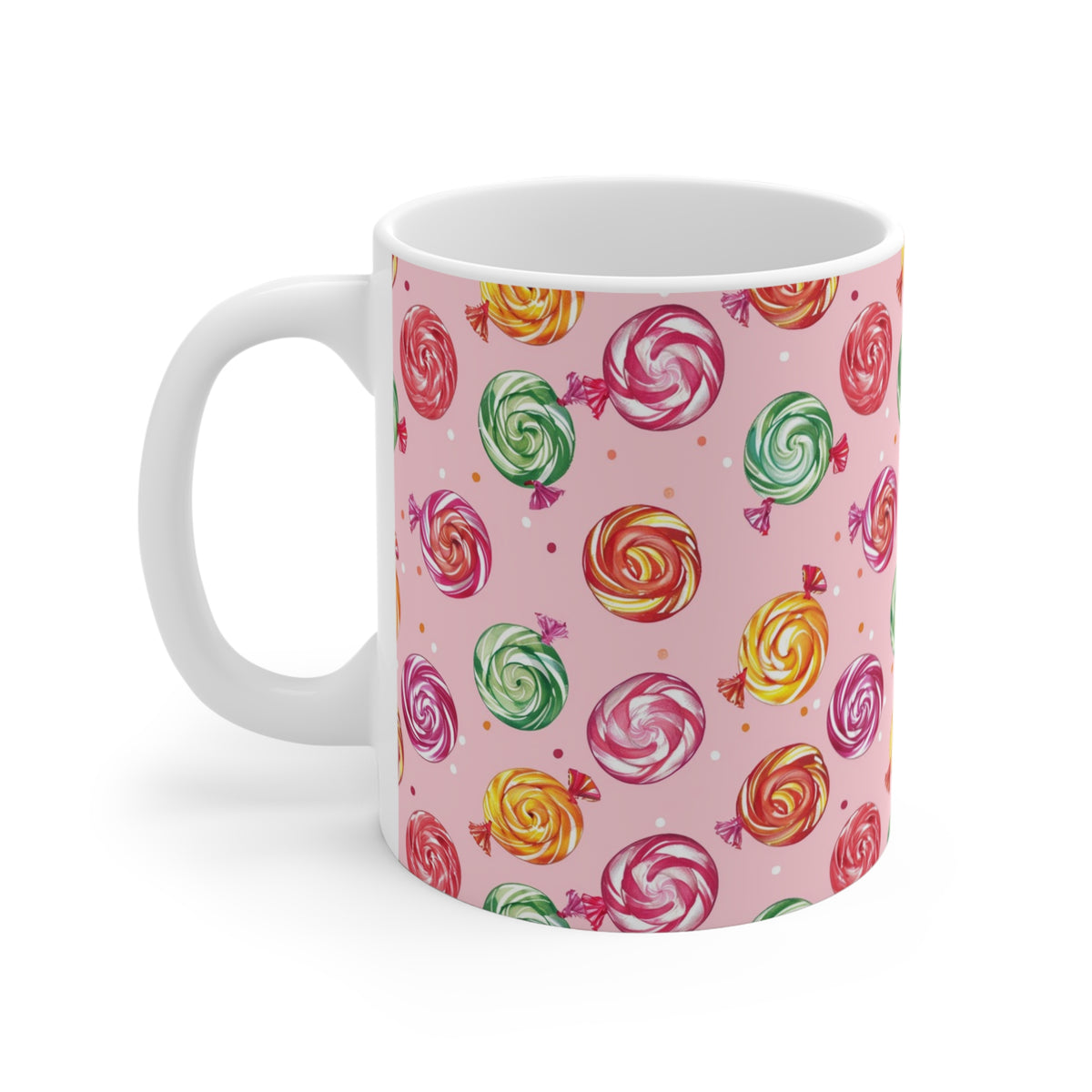 Colorful All-Over Candy Theme Coffee Mug Fun Ceramic Drinkware 316