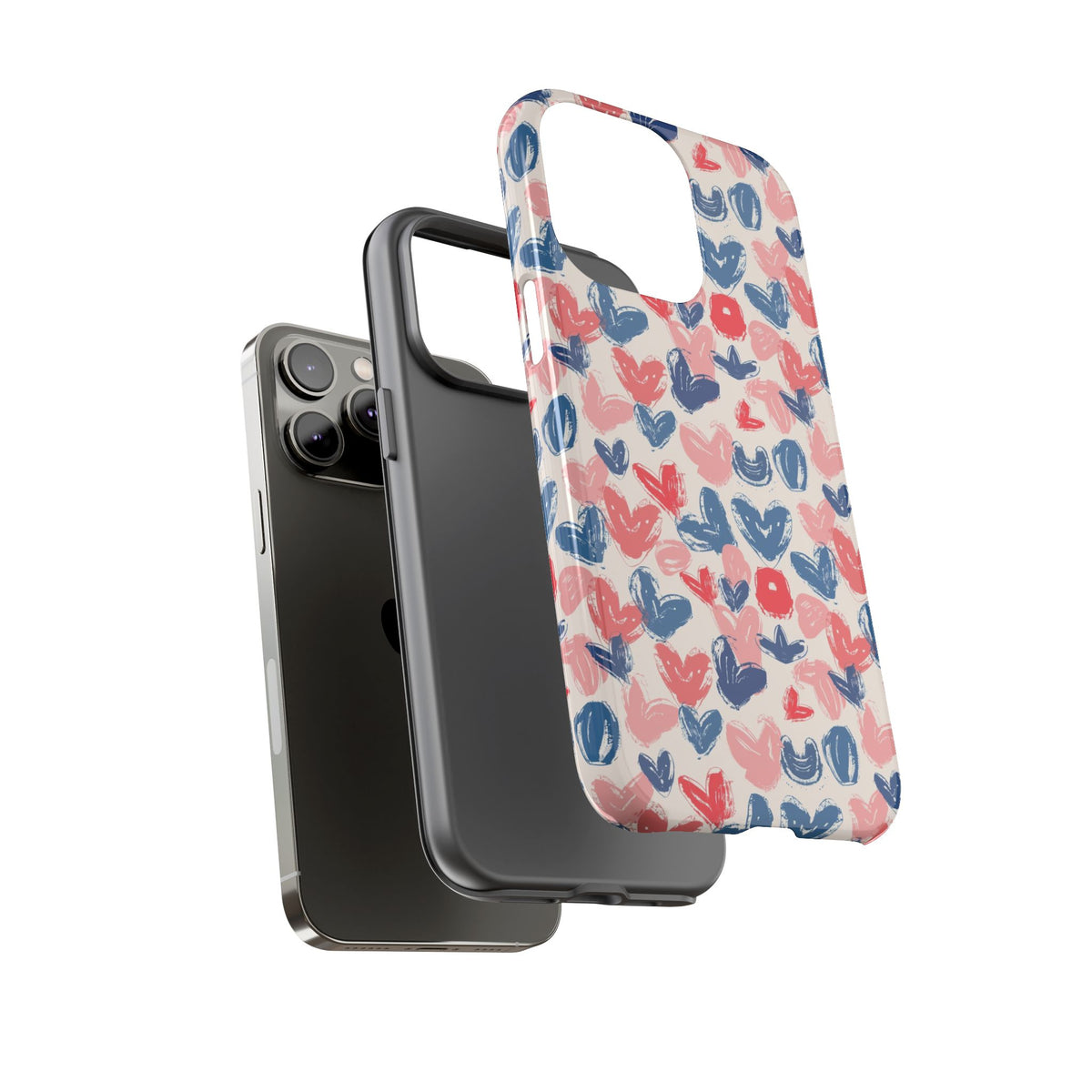 Heart Pattern Phone Case – Stylish & Loving Design for Your Device 354