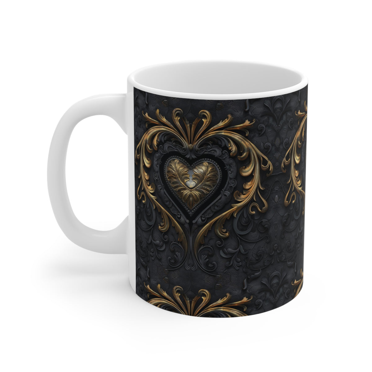 Colorful Heart Design Coffee Mug - Endless Love Pattern Ceramic Cup 711
