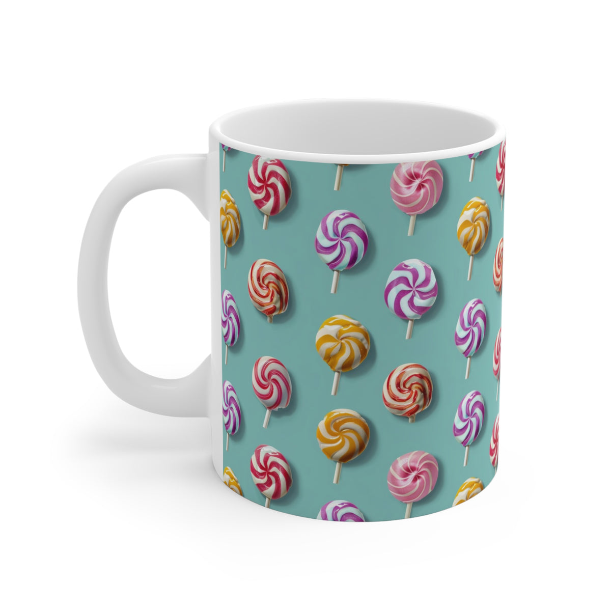 Colorful All-Over Candy Theme Coffee Mug Fun Ceramic Drinkware 491