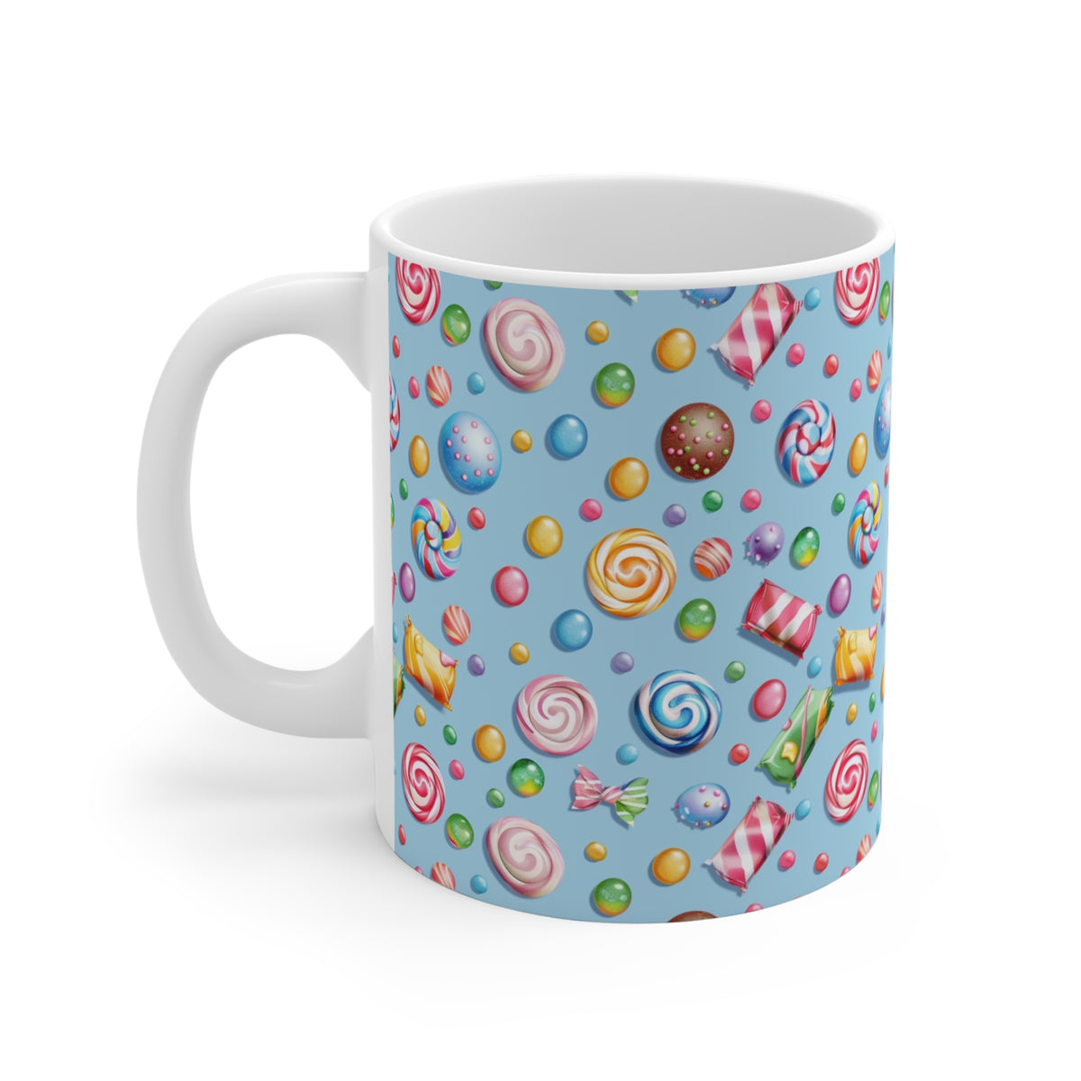 Colorful All-Over Candy Theme Coffee Mug Fun Ceramic Drinkware 431