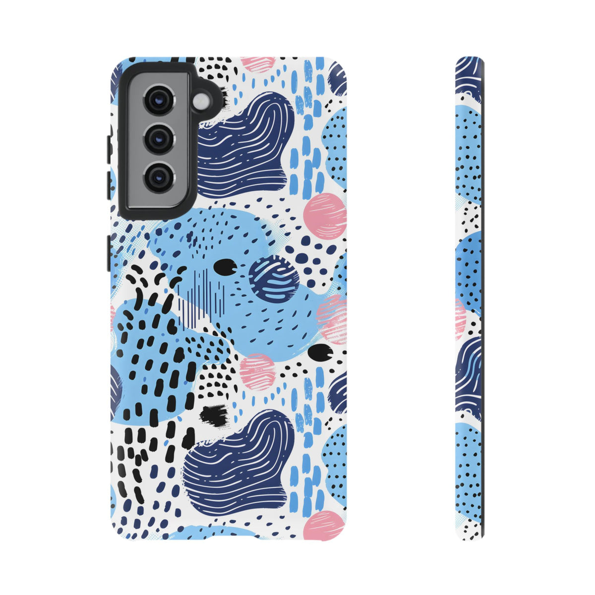 Abstract Baby Blue Memphis Design Phone Case – Sleek and Contemporary Artistry 3