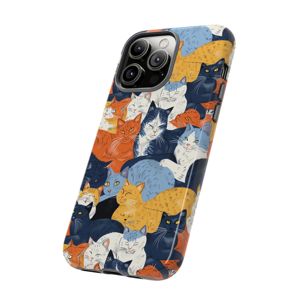 Seamless Cat Pattern Design Phone Case – Playful and Stylish Cat-Themed Phone Cover