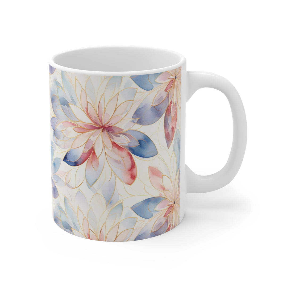 Various Watercolor Design All Over Coffee Mug – Unique Artistic Ceramic Coffee Cup 863