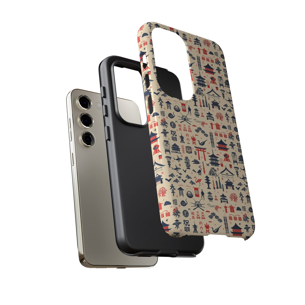 Japanese Pattern Phone Case – Elegant & Timeless Design for Your Phone 086