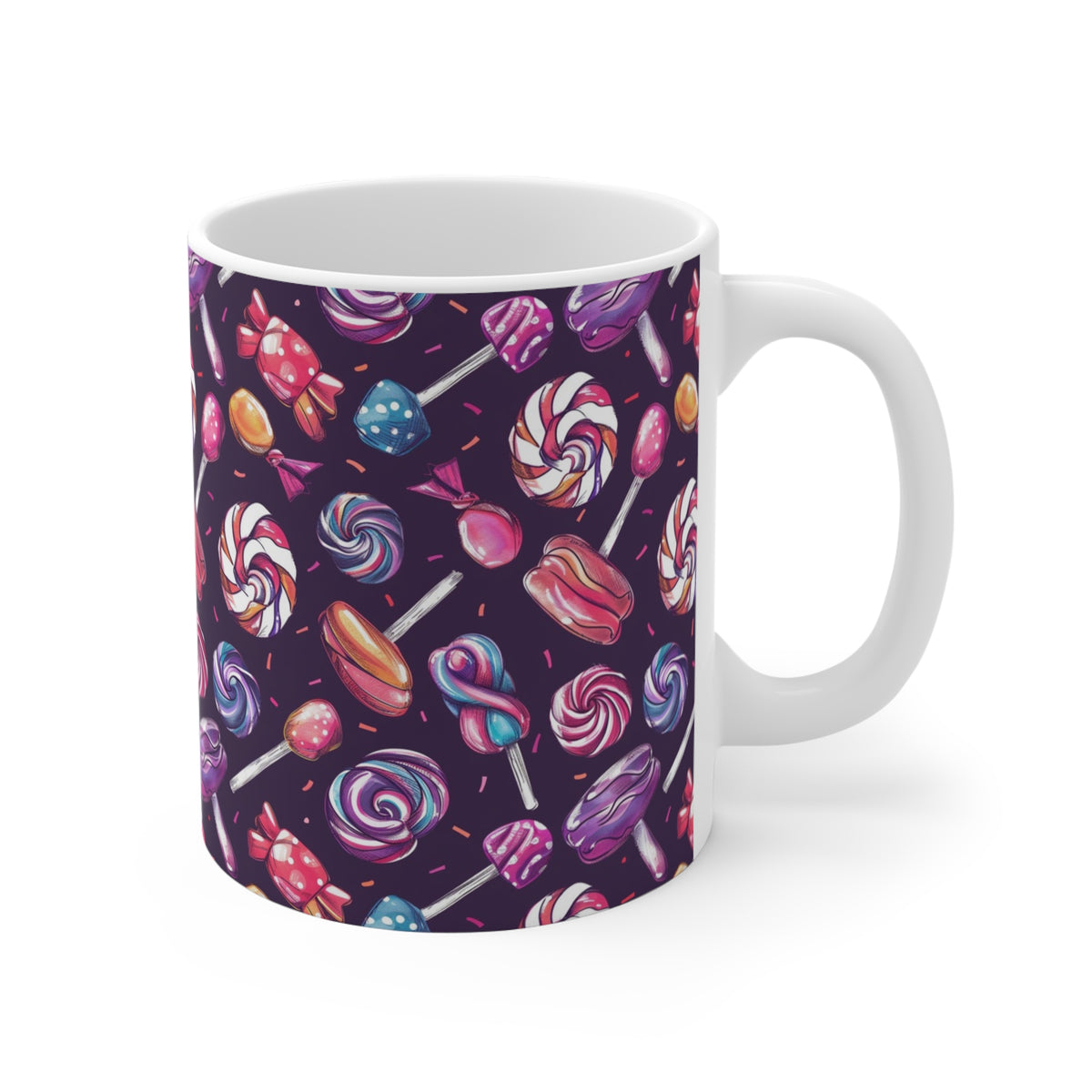 Colorful All-Over Candy Theme Coffee Mug Fun Ceramic Drinkware 350