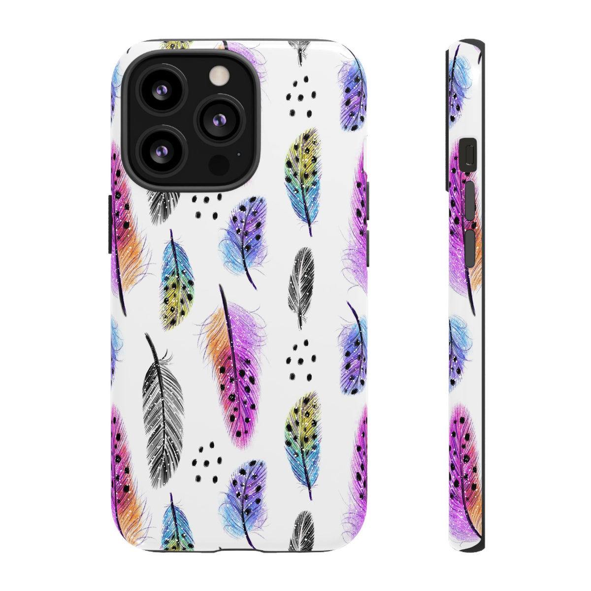 Feather Pattern Phone Case – Elegant & Durable Protection for Your Phone