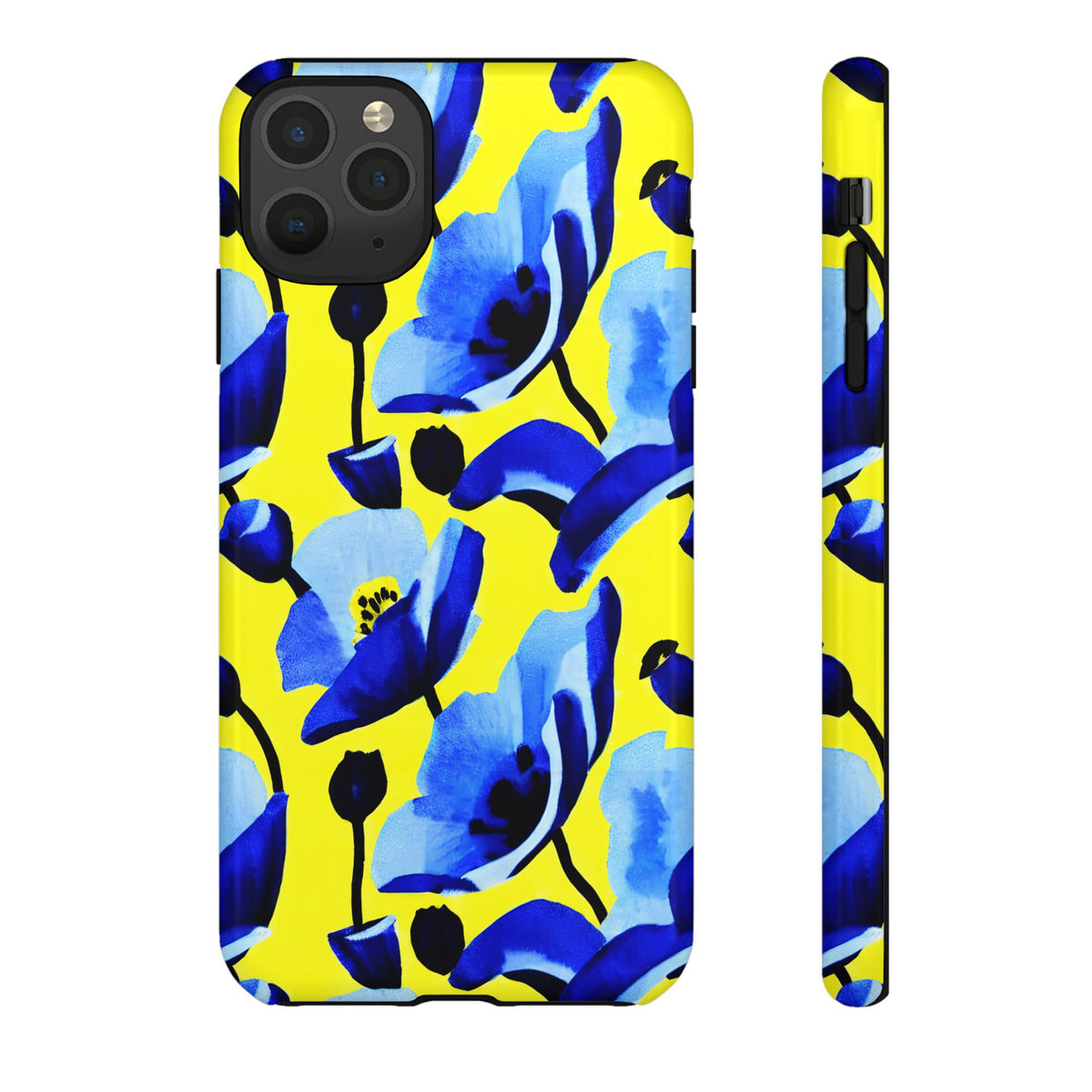 Vibrant Blue Floral Phone Case – A Perfect Fusion of Style and Protection