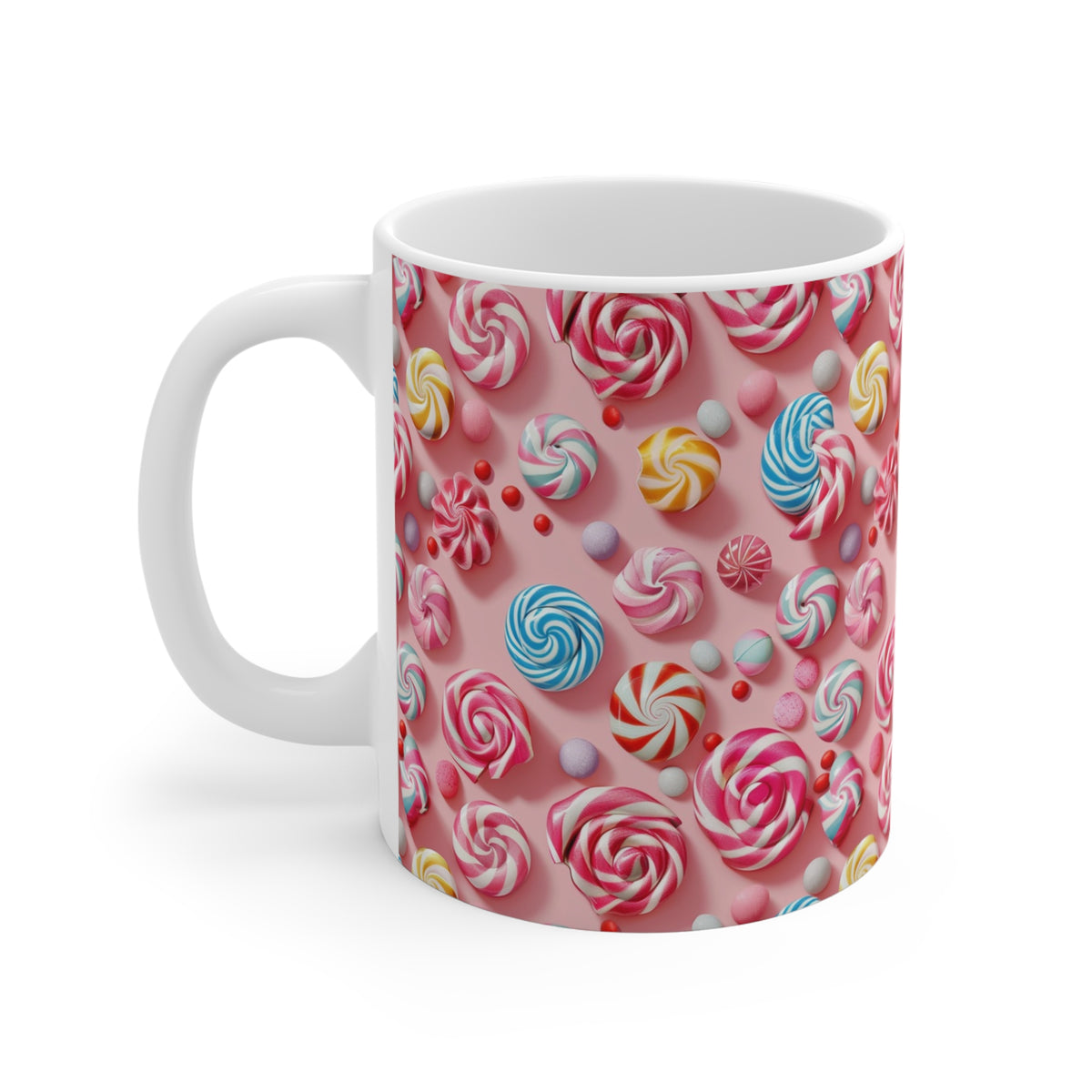 Colorful All-Over Candy Theme Coffee Mug Fun Ceramic Drinkware 160