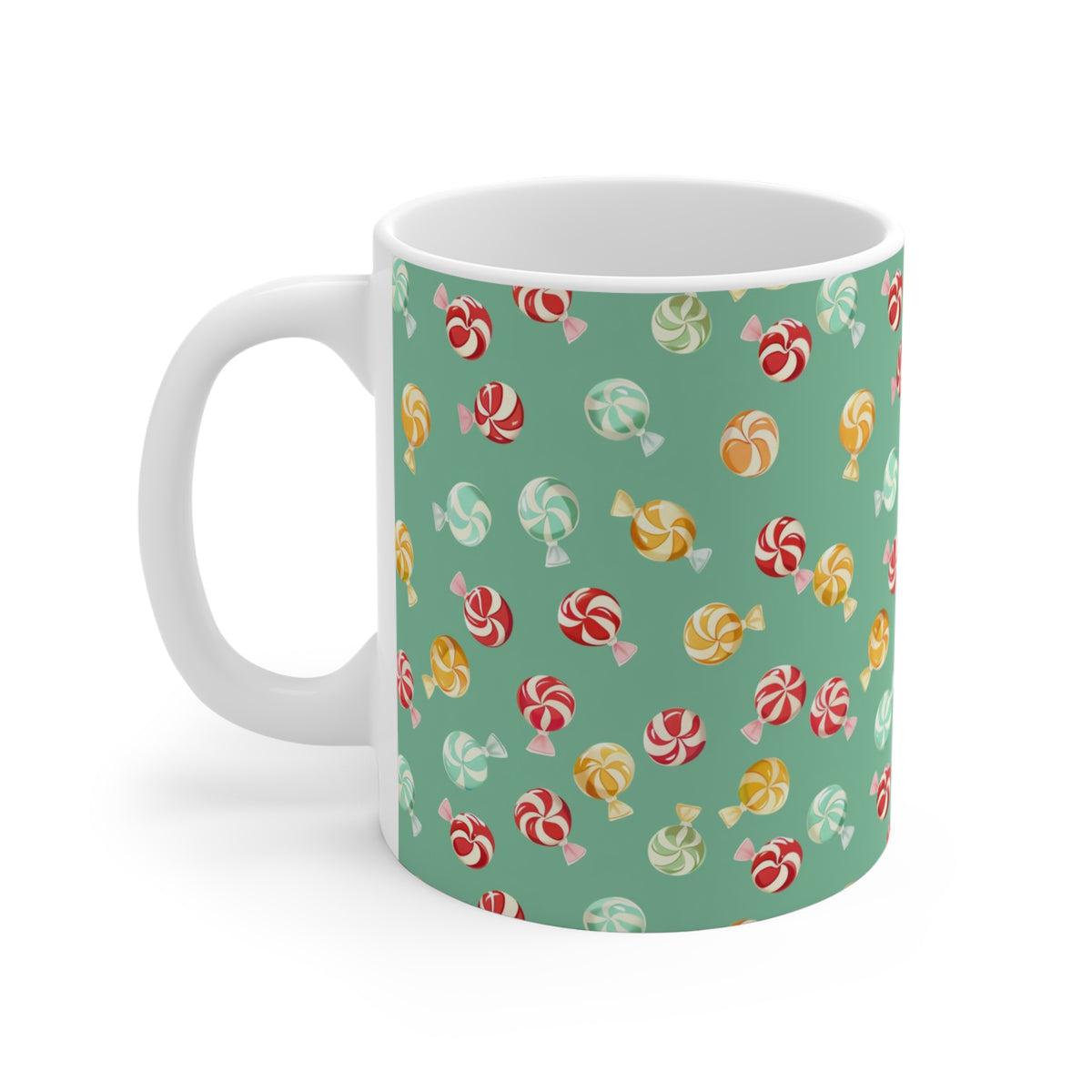 Colorful All-Over Candy Theme Coffee Mug Fun Ceramic Drinkware 080