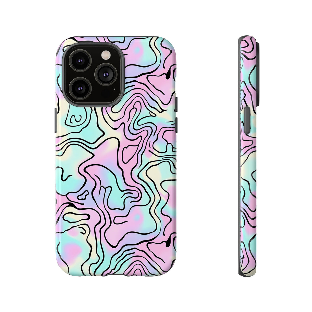 Abstract Pastel Waves and Wavy Lines Phone Case – Elegant and Modern Phone Cover