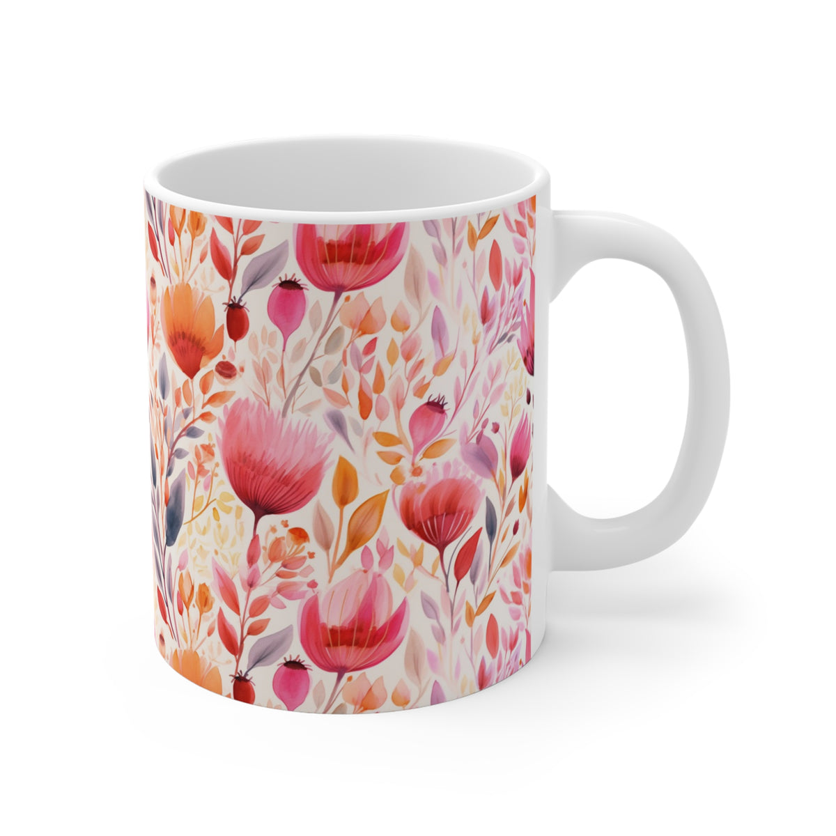 Various Watercolor Design All Over Coffee Mug – Unique Artistic Ceramic Coffee Cup 154