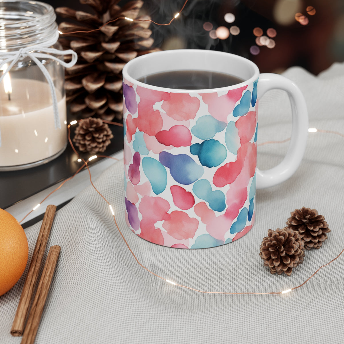 Various Watercolor Design All Over Coffee Mug – Unique Artistic Ceramic Coffee Cup 465