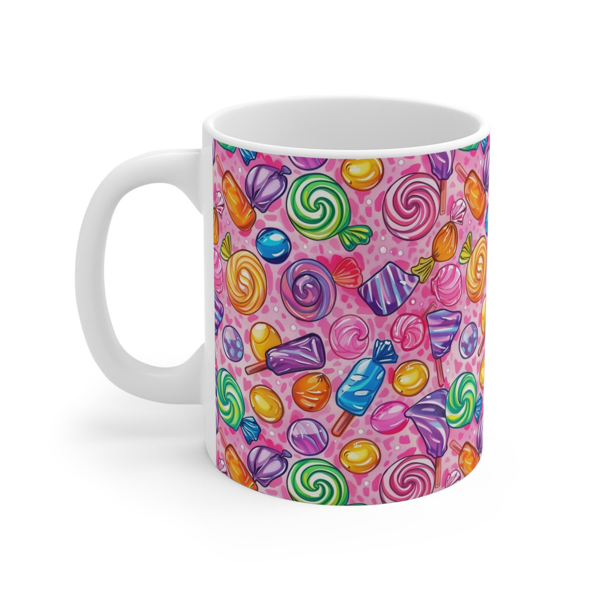 Colorful All-Over Candy Theme Coffee Mug Fun Ceramic Drinkware 294