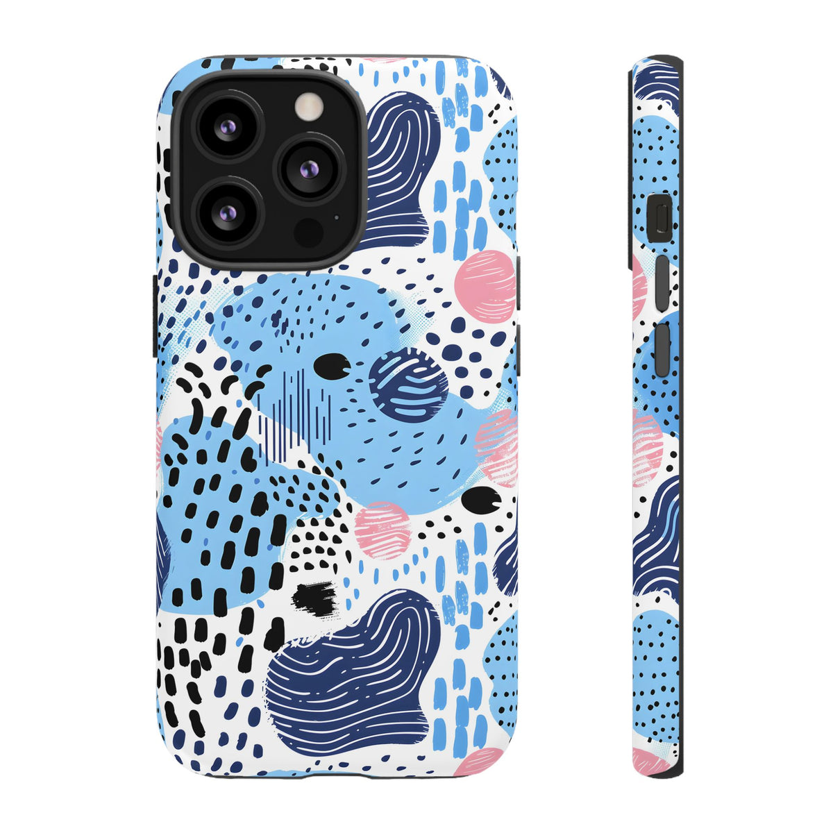 Abstract Baby Blue Memphis Design Phone Case – Sleek and Contemporary Artistry 3