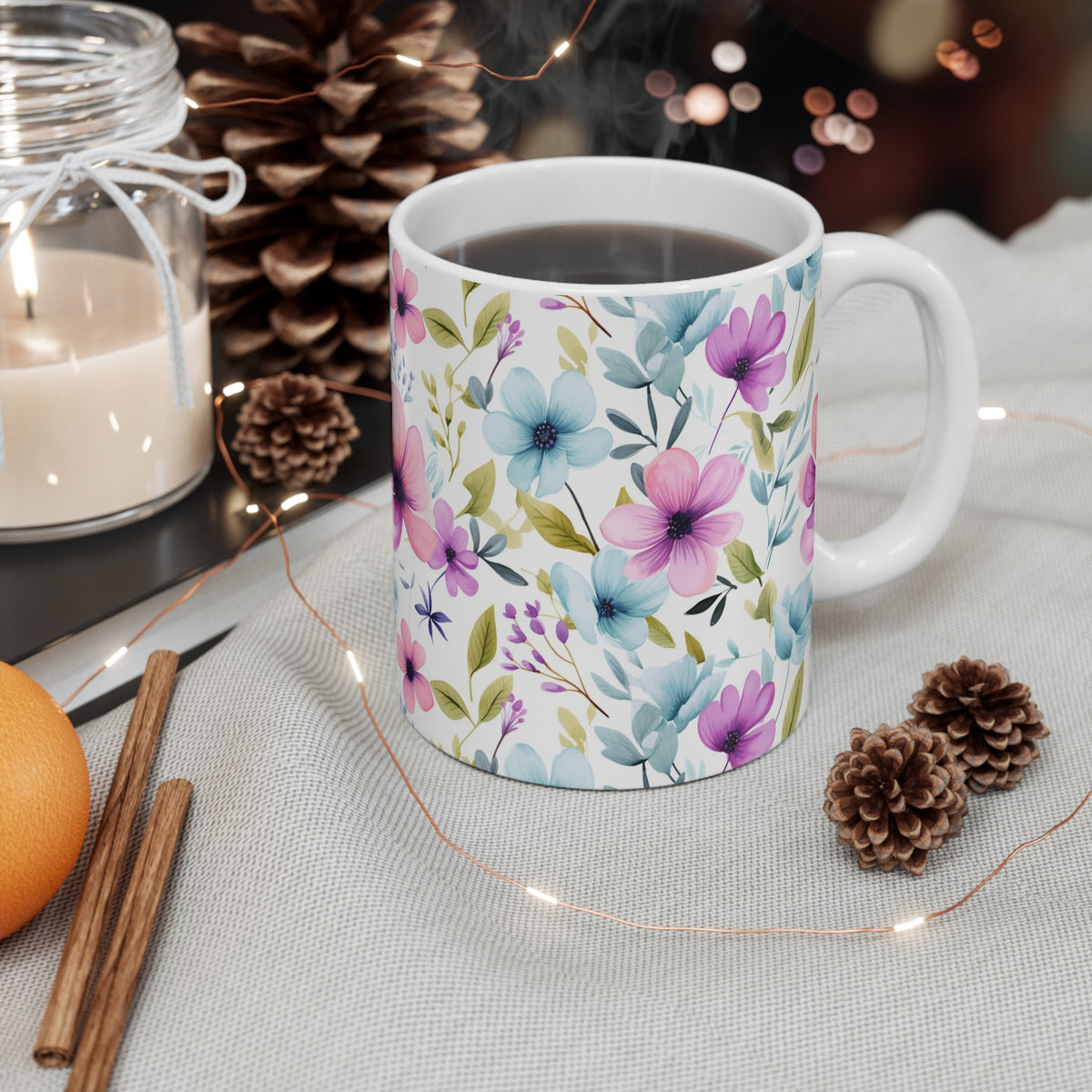 Various Watercolor Design All Over Coffee Mug – Unique Artistic Ceramic Coffee Cup 498