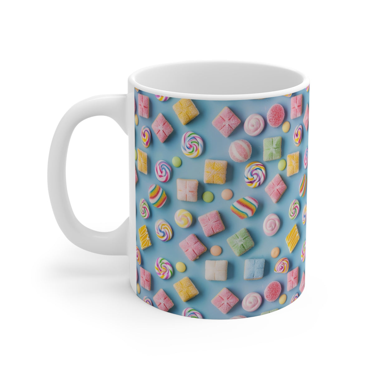 Colorful All-Over Candy Theme Coffee Mug Fun Ceramic Drinkware 467