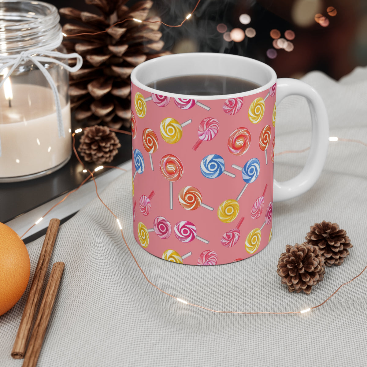 Colorful All-Over Candy Theme Coffee Mug Fun Ceramic Drinkware 257