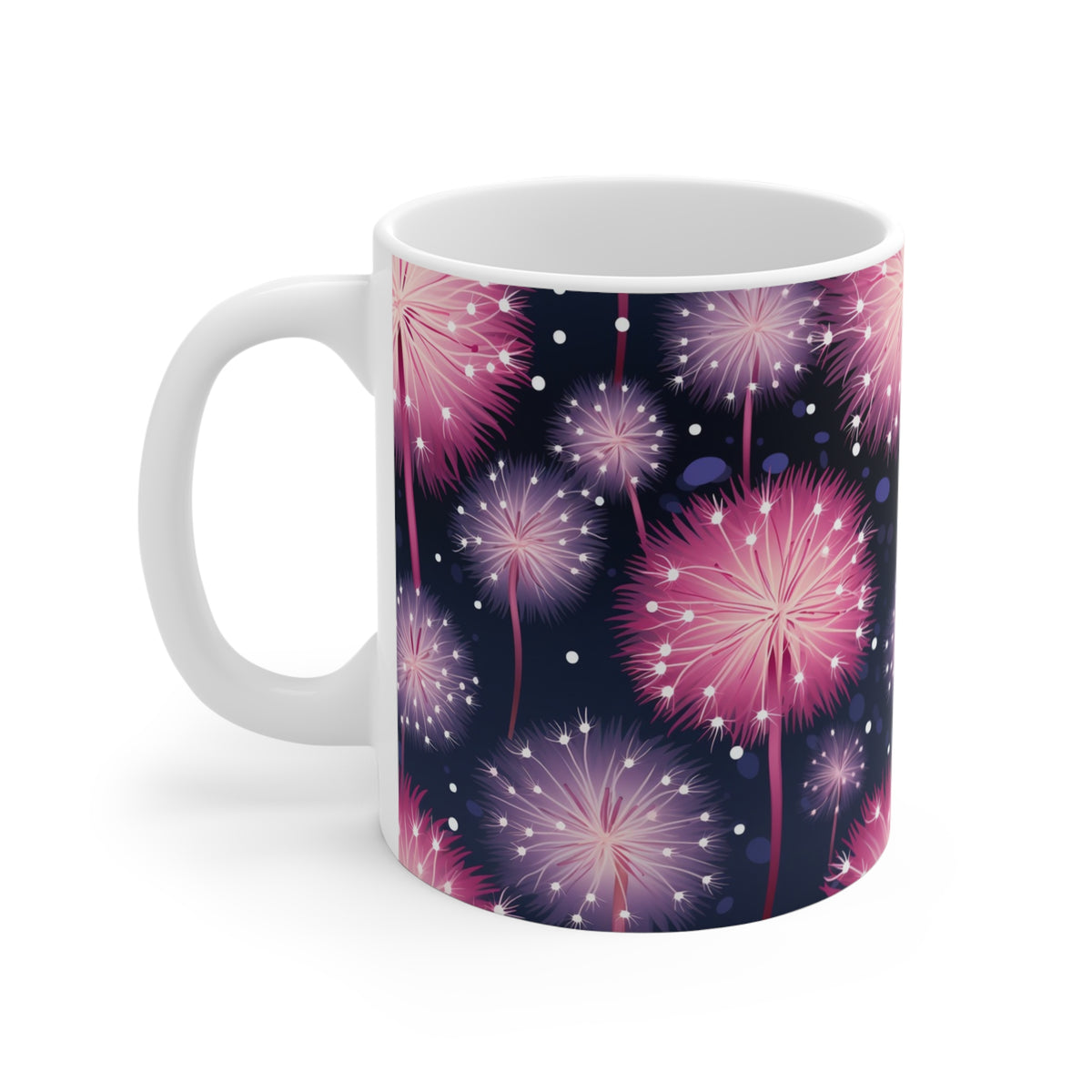 Pink Dandelions Pattern Coffee Cup-Floral Ceramic Mug for Tea and Coffee  (11)