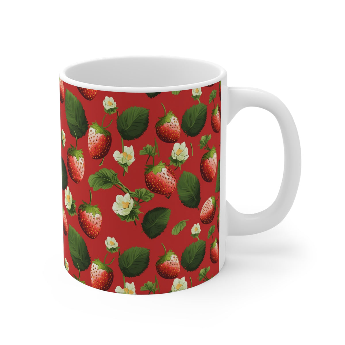 Vibrant Infinite Fruit Pattern Coffee Mug - Unique Ceramic Drinkware 953