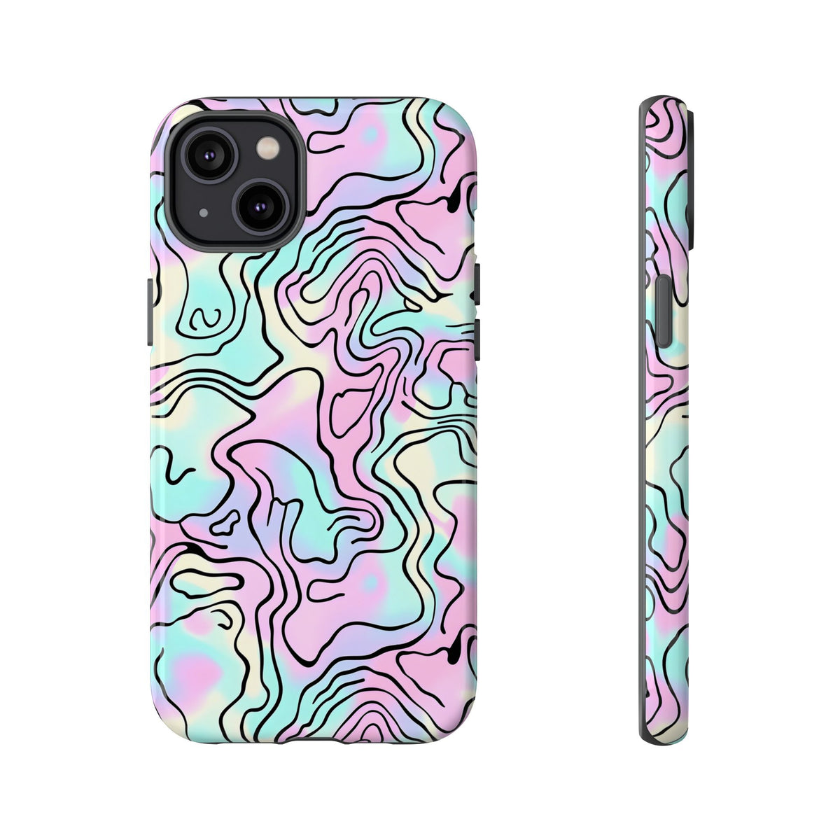 Abstract Pastel Waves and Wavy Lines Phone Case – Elegant and Modern Phone Cover